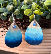 Load image into Gallery viewer, Ombre Hand Painted Floral Teardrop
