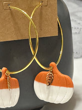 Load image into Gallery viewer, Two Toned Pumpkin Hoops
