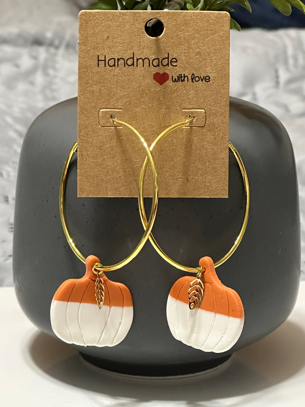 Two Toned Pumpkin Hoops