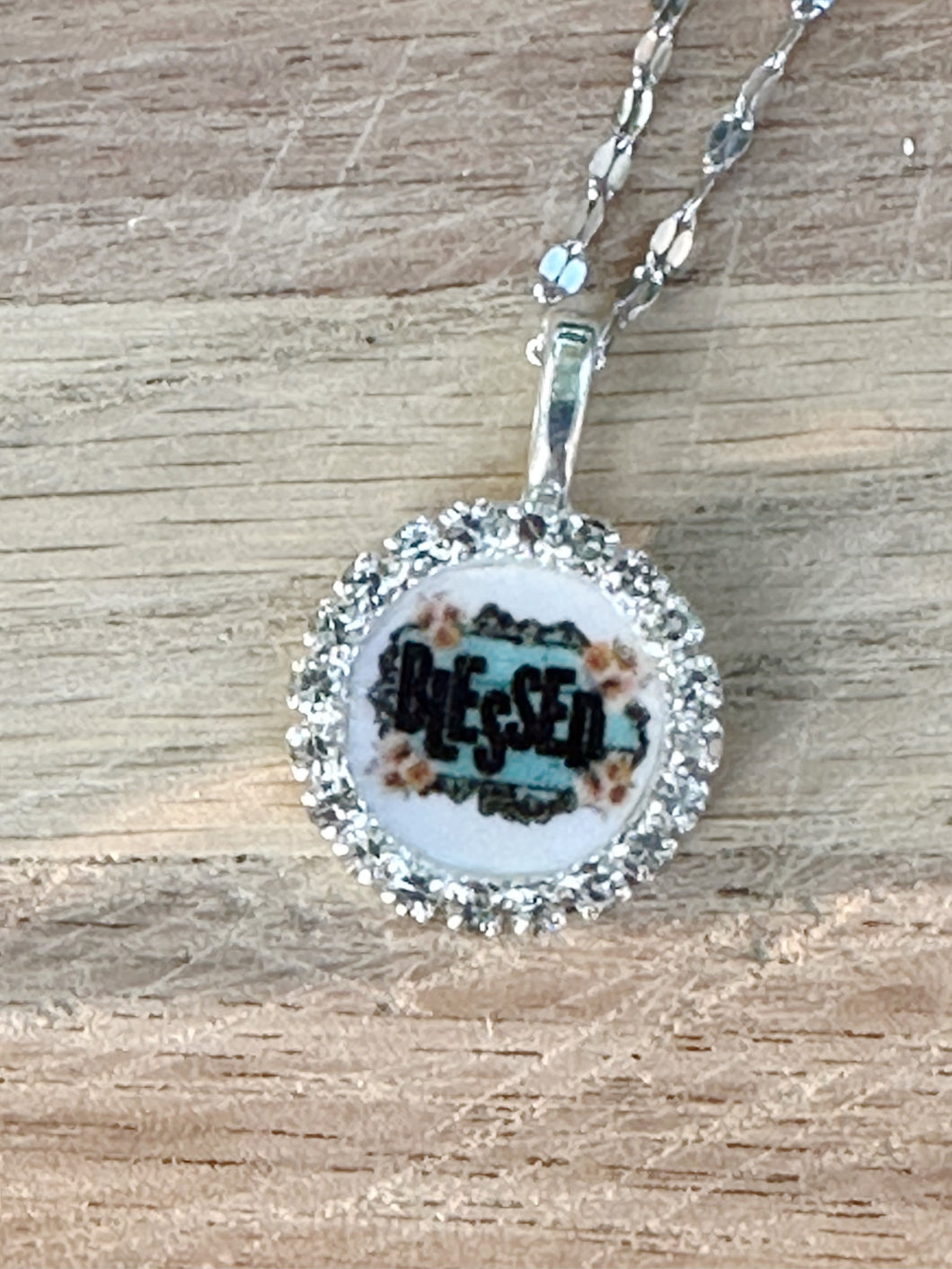 Blessed Rhinestone Pendant