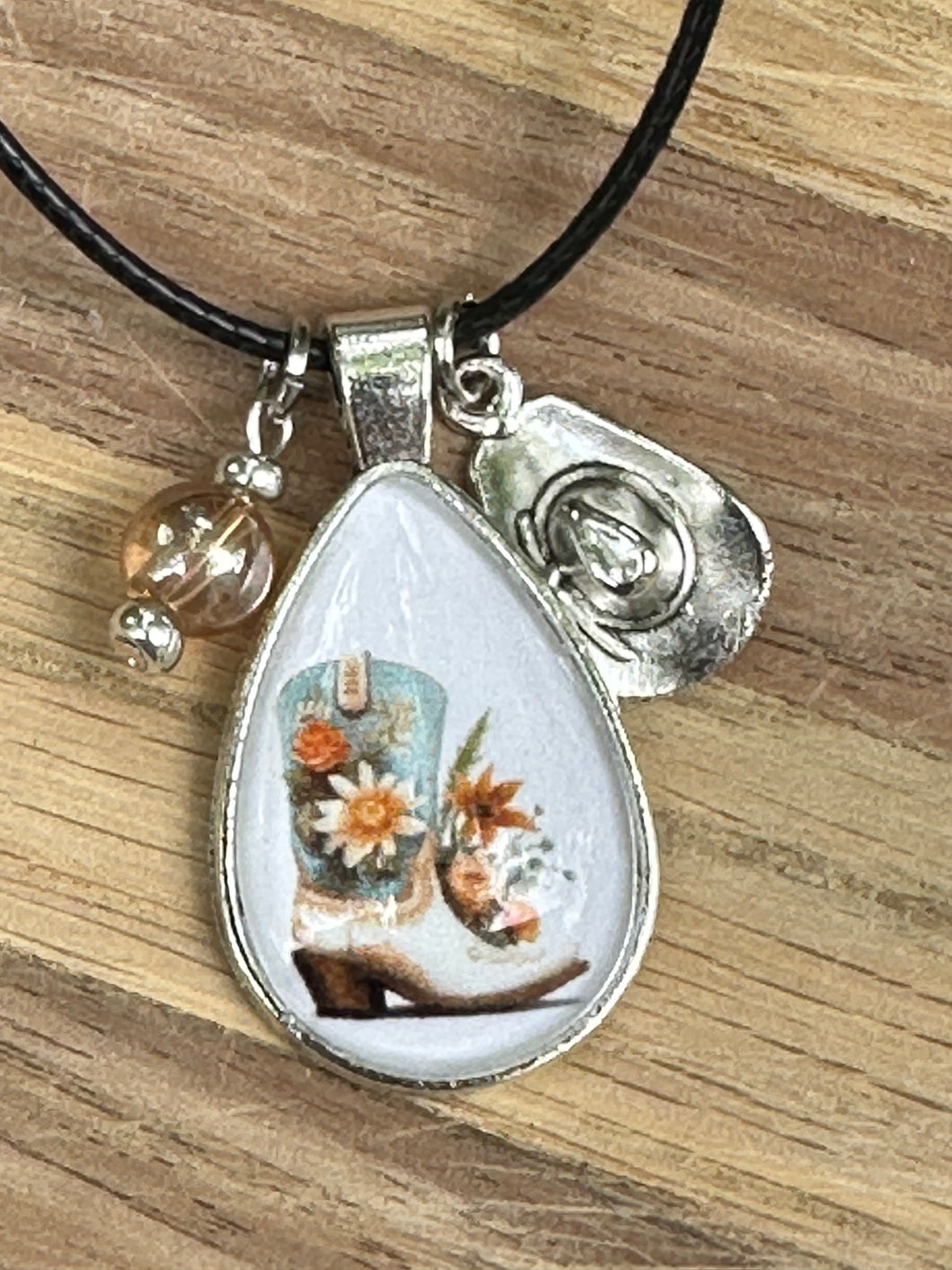 Floral Boot - White