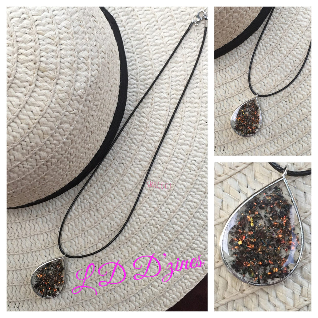 Brown Flaked Teardrop