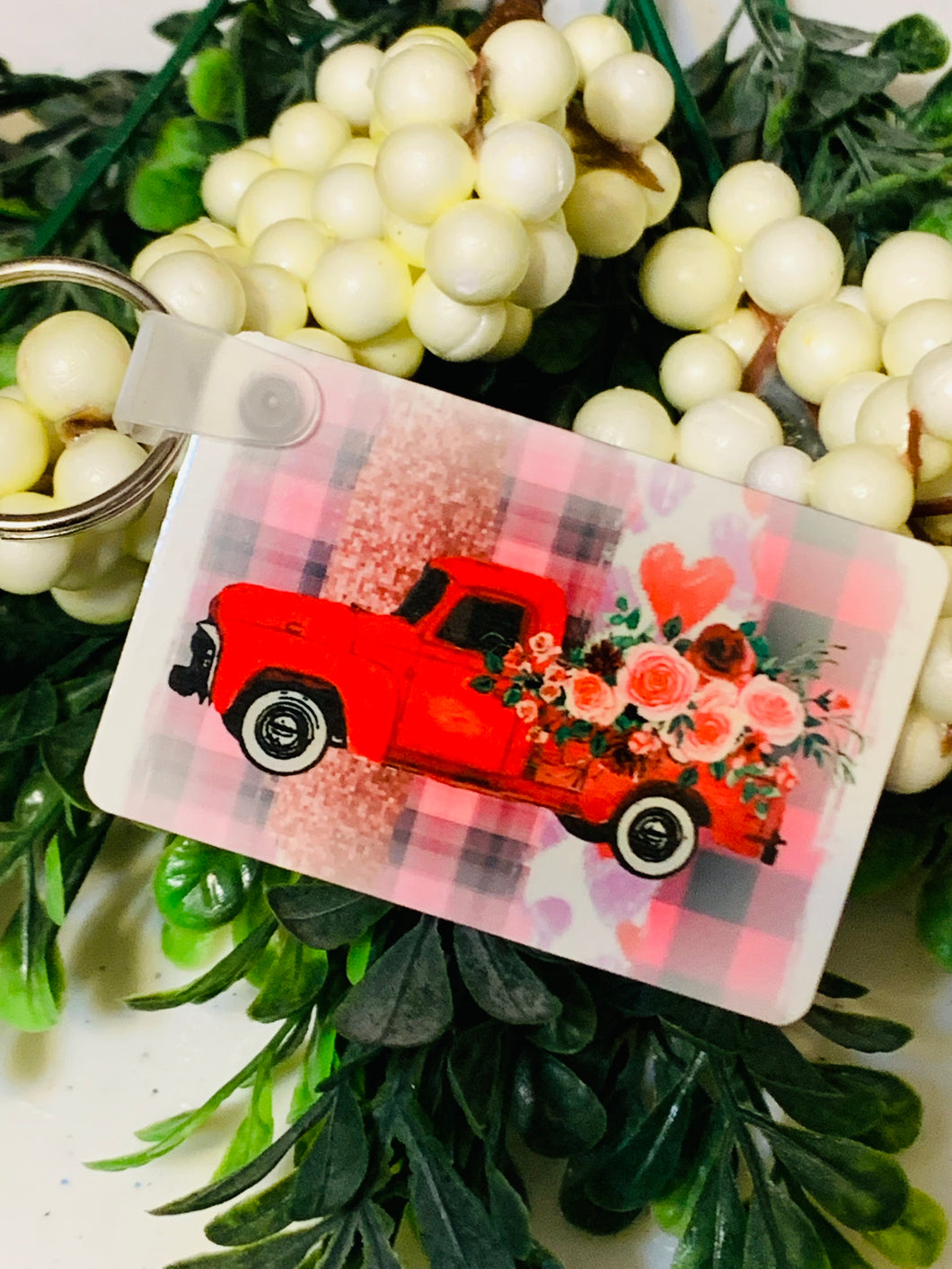 Pink Truck Key Chain