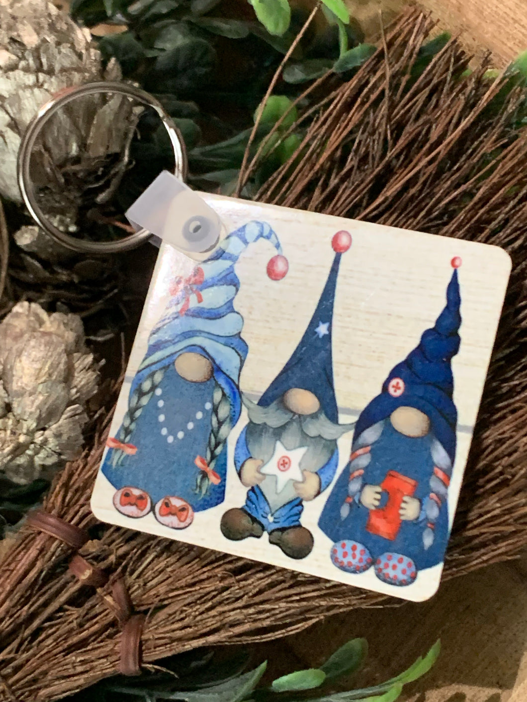 Blue Gnomes Key Chain