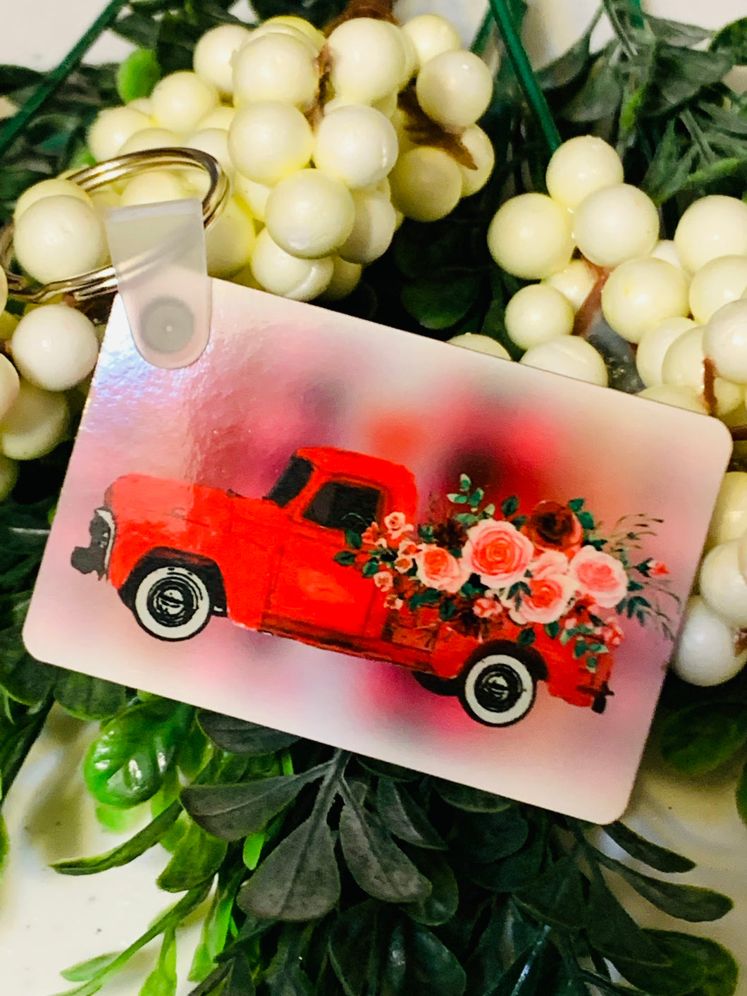 Pink Truck 2 Key Chain
