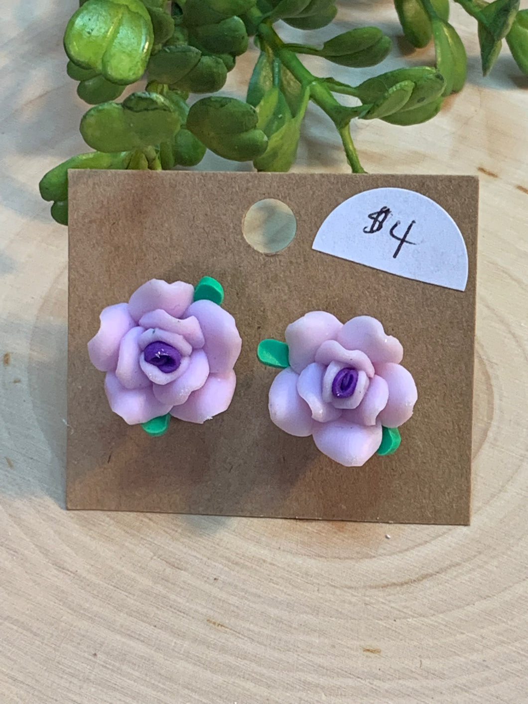 Lavender Rose Studs
